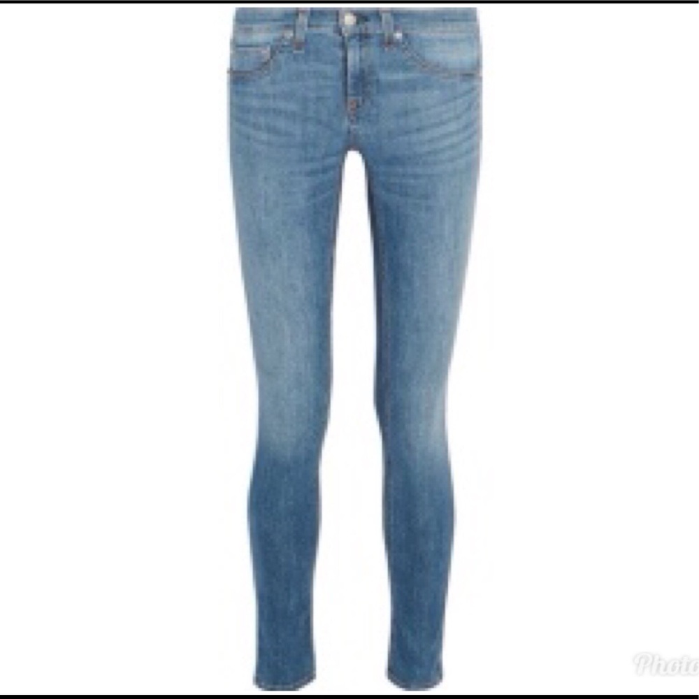 Rag and Bone Blue Stretch Midrise Skinny Jean
